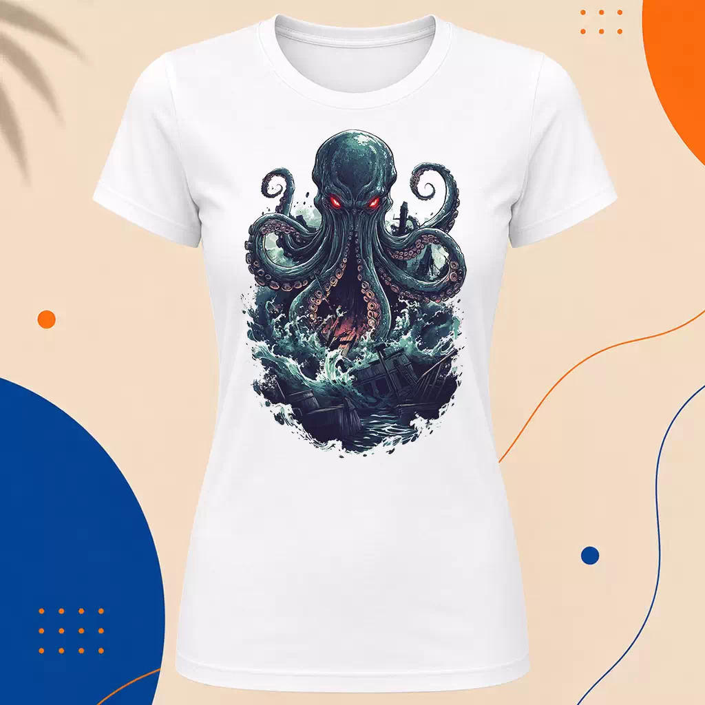 Dámské tričko - Kraken - Pohádka o temných hlubinách